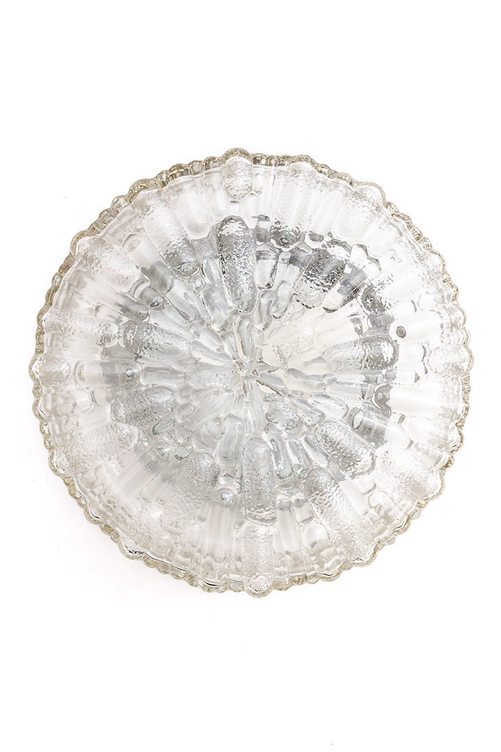 Grote Franse plafonnière van glas jaren 70/80