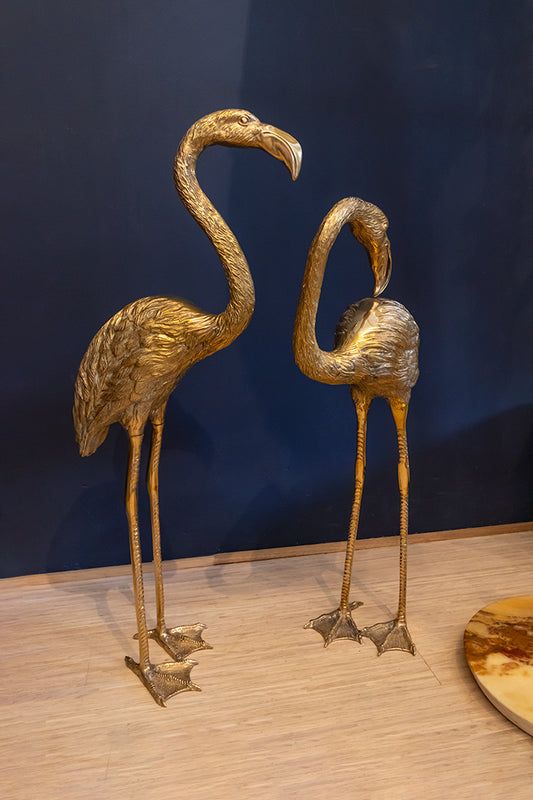 Grote messing flamingo’s vintage - set van 2