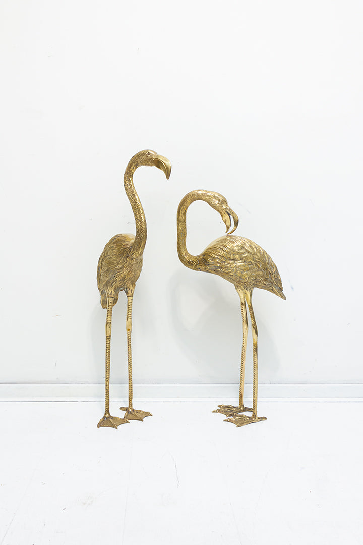 Grote messing flamingo’s vintage - set van 2