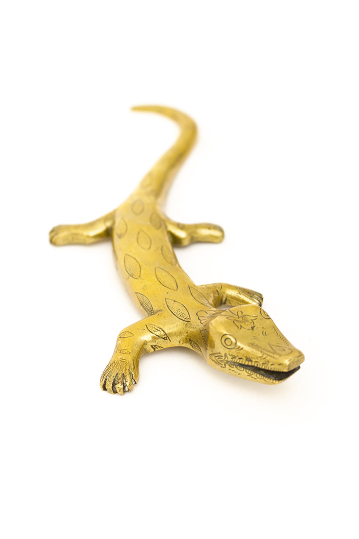 Grote messing salamander vintage
