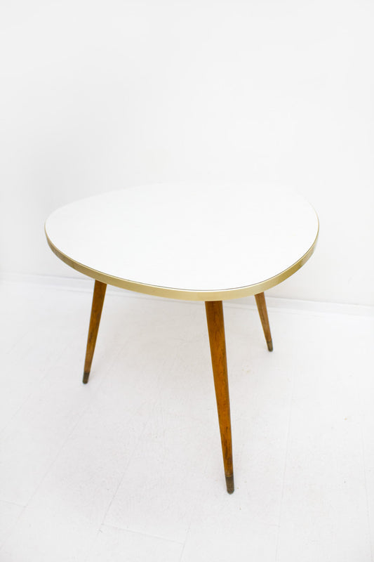 Vintage grote driepoot formica bijzettafel