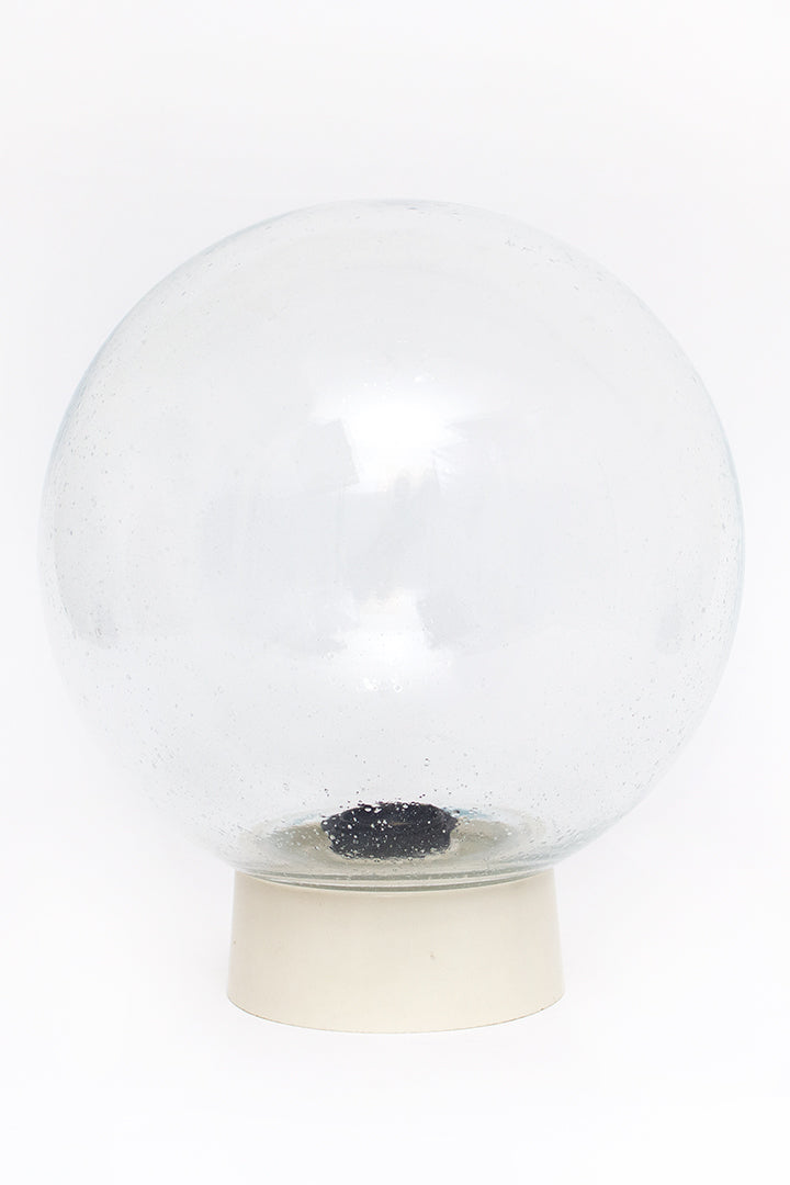 Grote vintage plafonnière glazen bol met luchtbelletjes