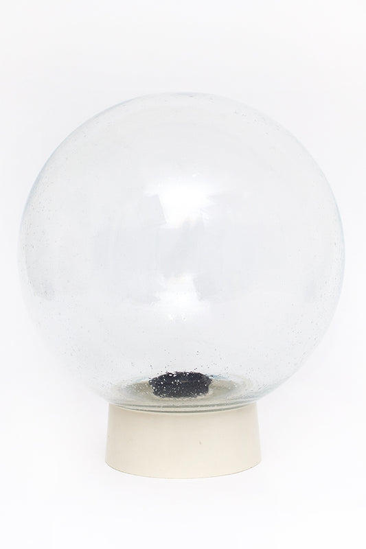 Grote vintage plafonnière glazen bol met luchtbelletjes