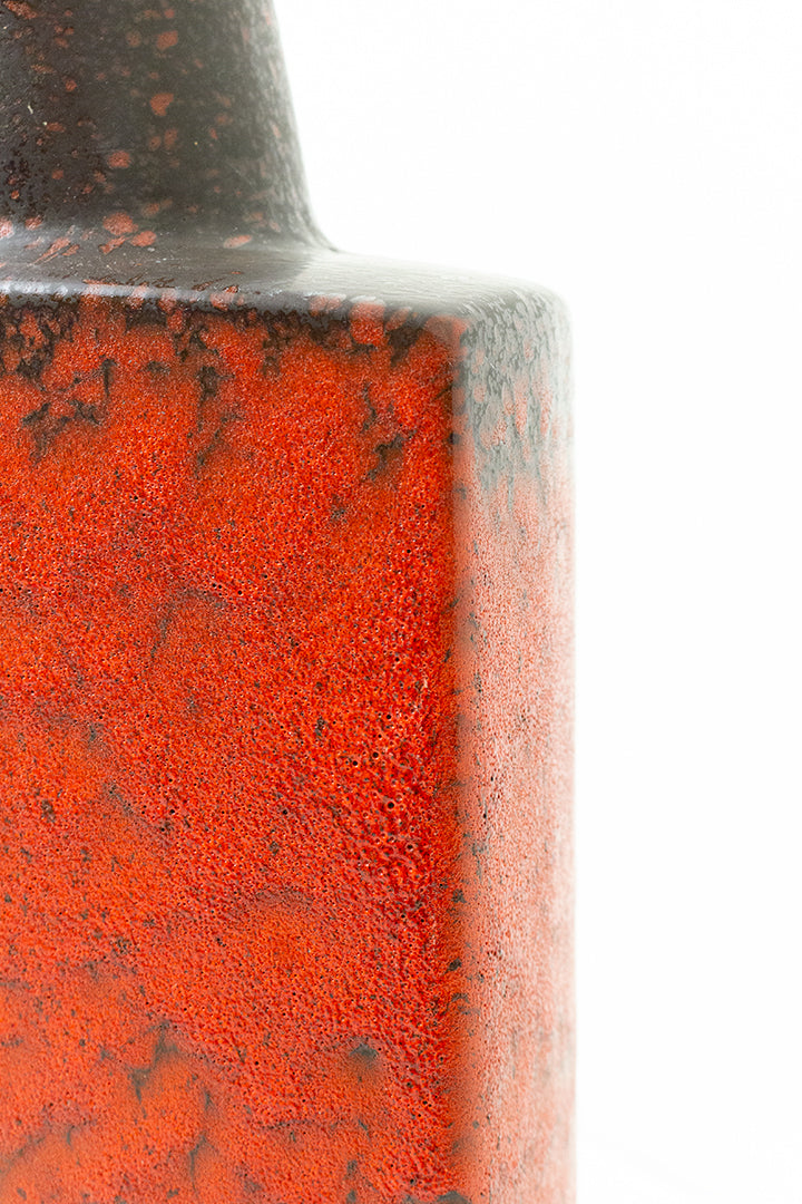 Grote vintage vloervaas Scheurich 281-64 rechthoekig rood