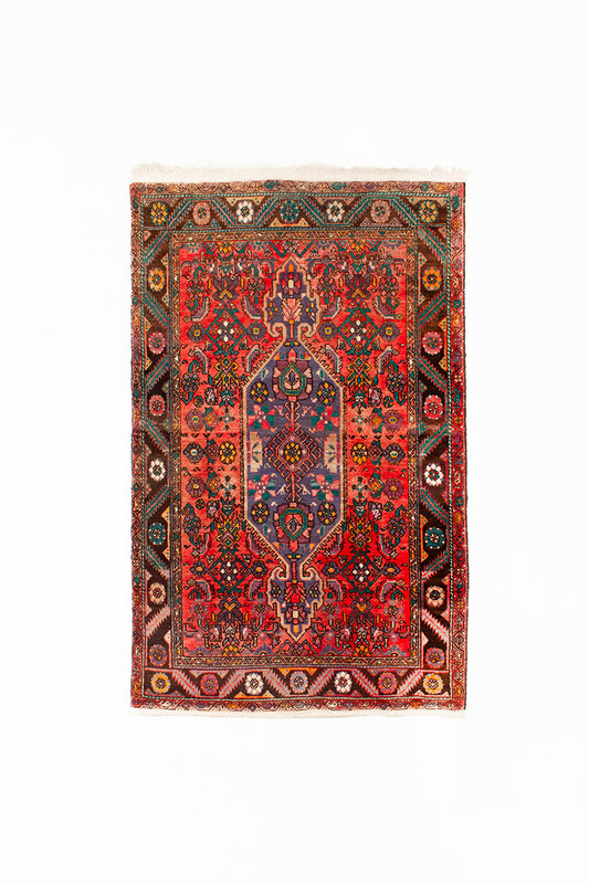 Handgeknoopt Perzisch vloerkleed vintage koraalrood 161 x 101 cm