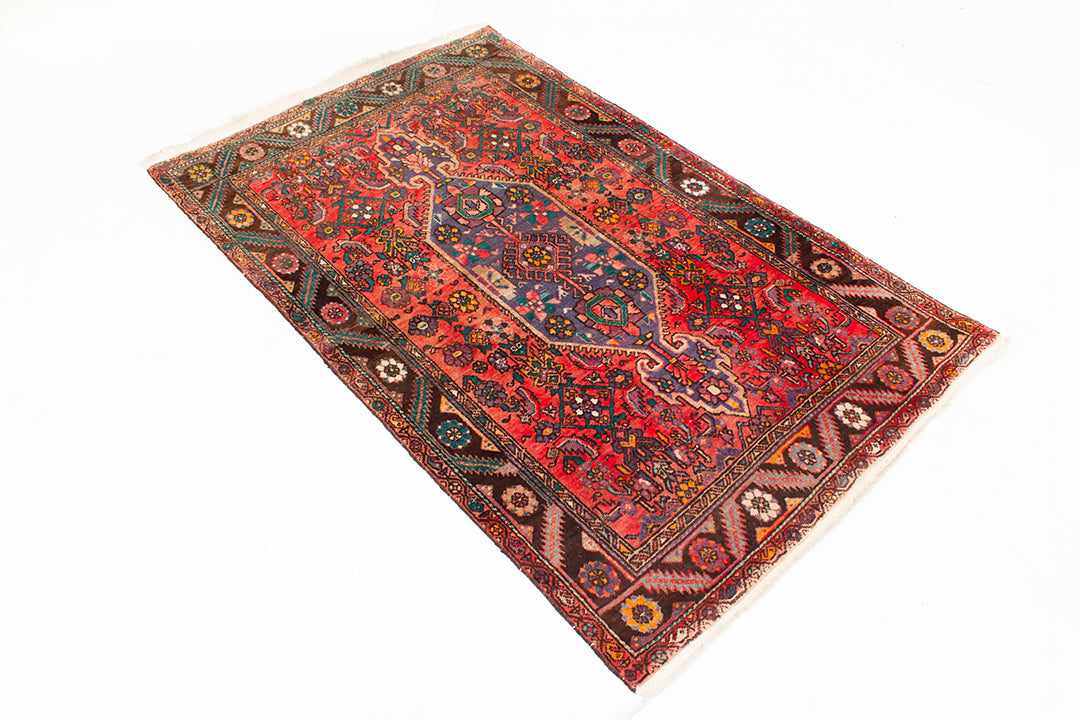 Handgeknoopt Perzisch vloerkleed vintage koraalrood 161 x 101 cm