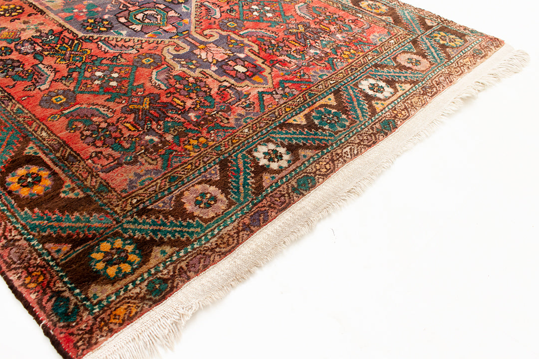 Handgeknoopt Perzisch vloerkleed vintage koraalrood 161 x 101 cm