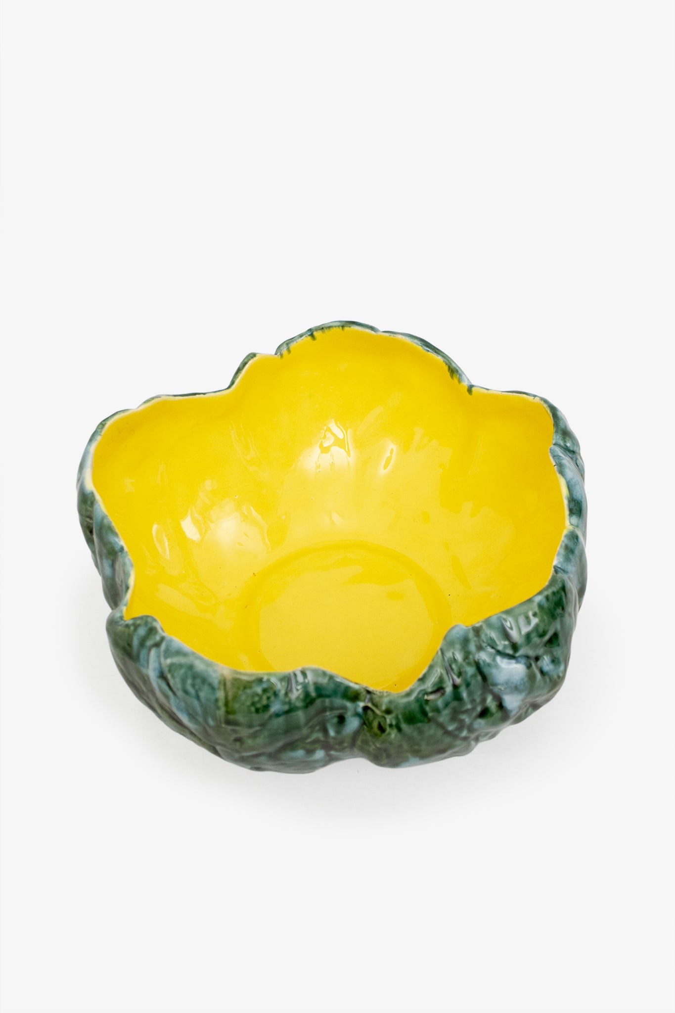 Vintage handgemaakte keramieken kool schaal