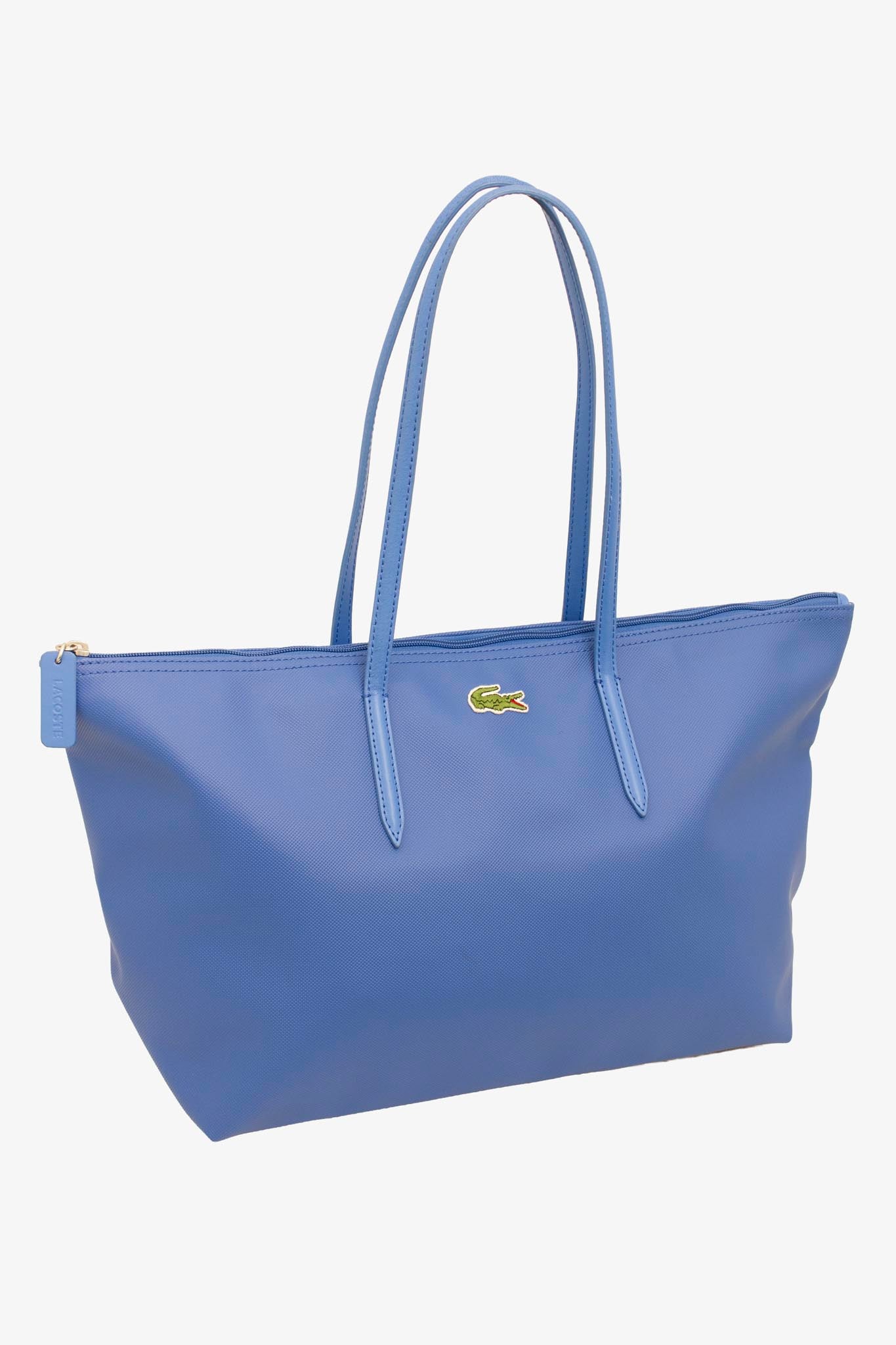 Blauwe Lacoste zipped PVC tote bag