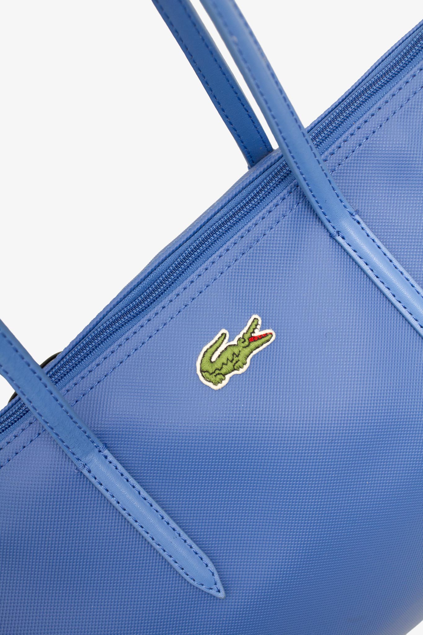 Blauwe Lacoste zipped PVC tote bag