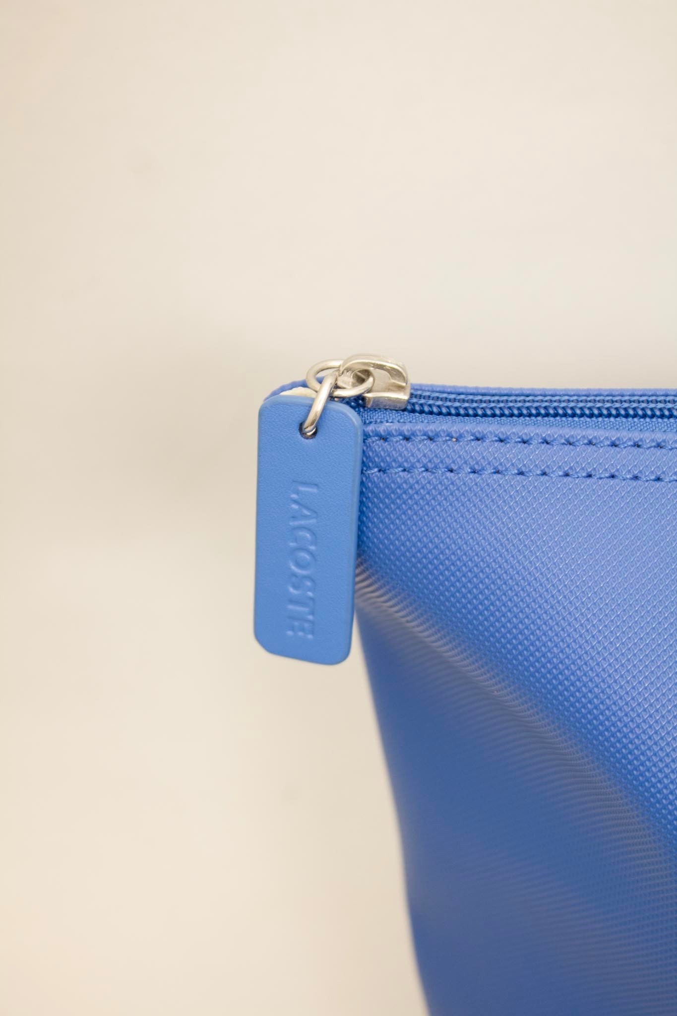 Blauwe Lacoste zipped PVC tote bag