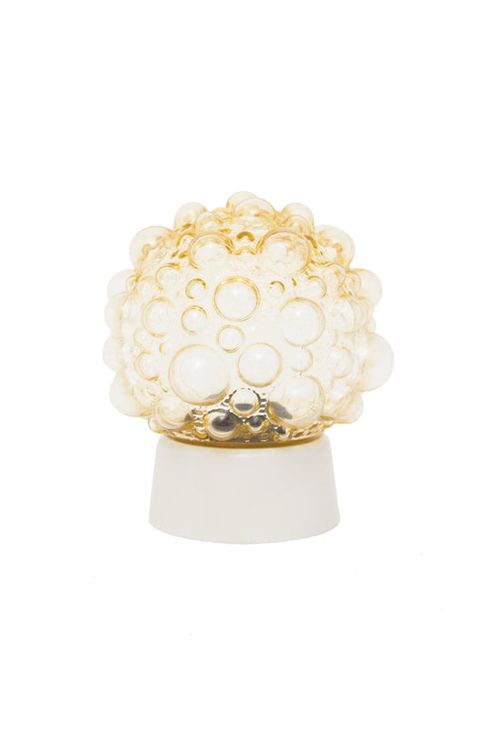 Helena Tynell voor Glasshütte Limburg amberkleurige vintage bubbel plafonnière