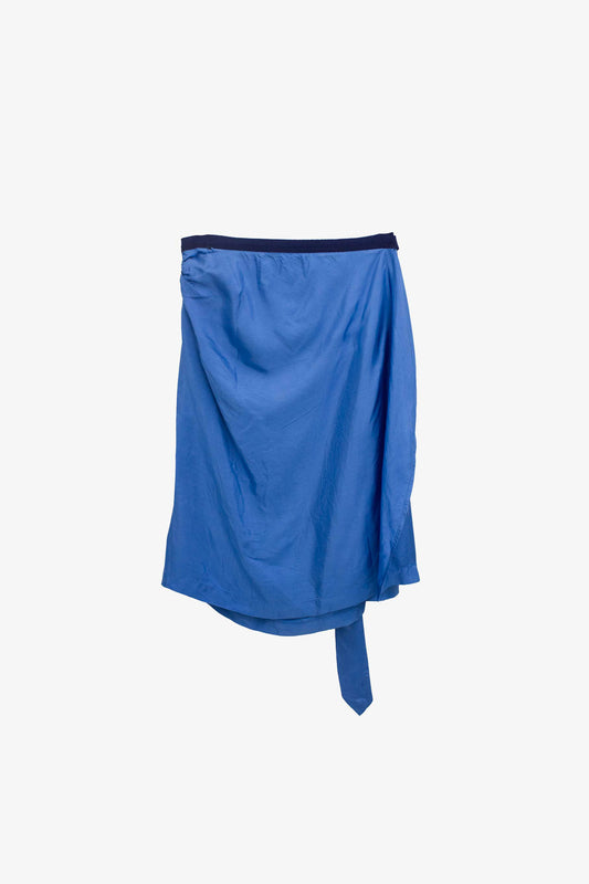 Blauwe Dries van Noten overslagrok met band