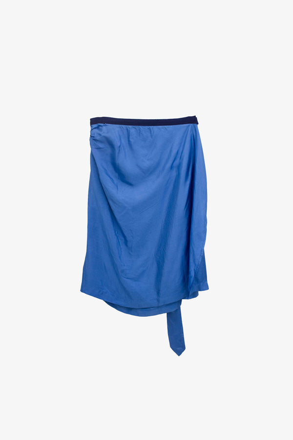 Blauwe Dries van Noten overslagrok met band