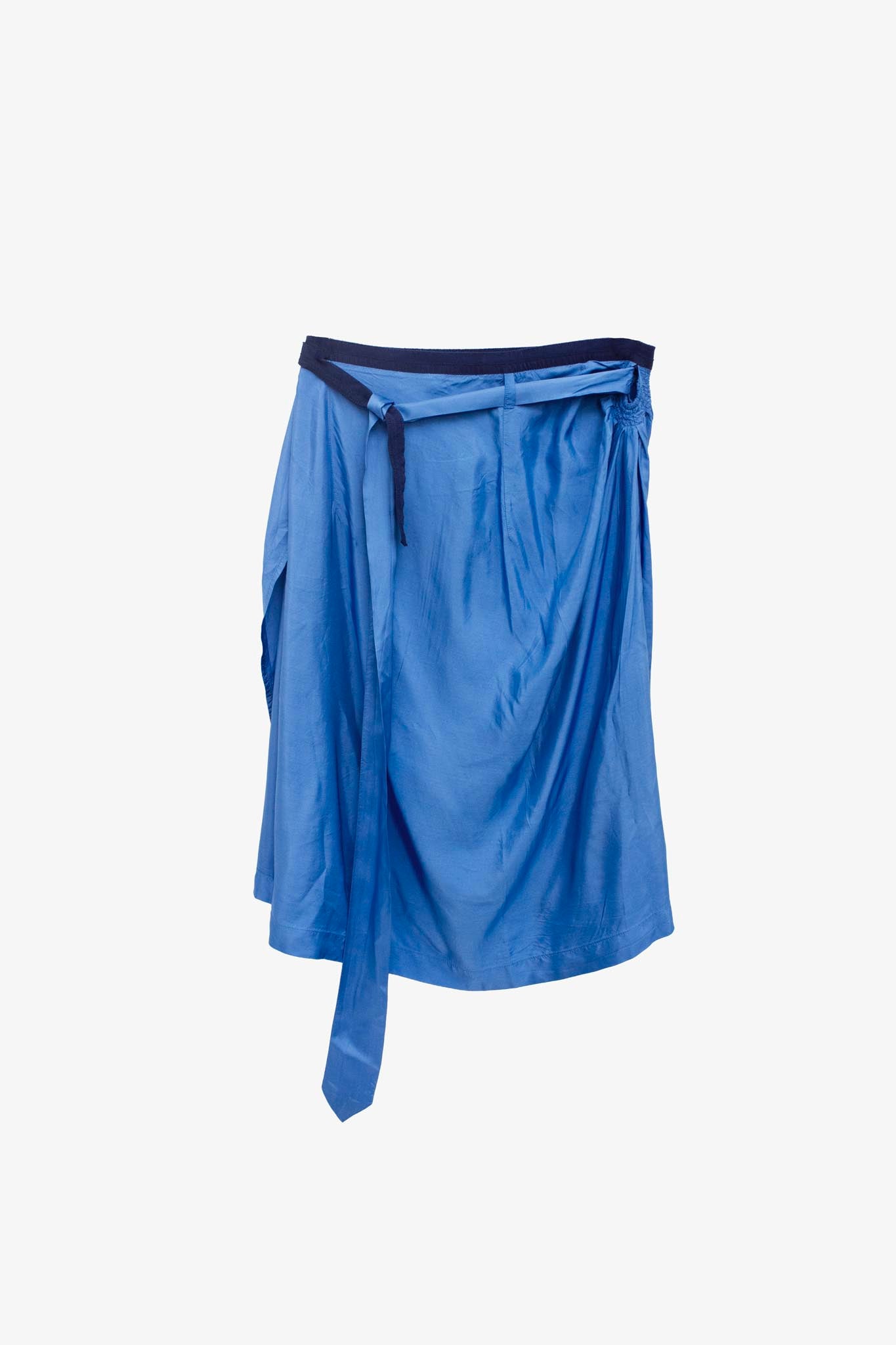 Blauwe Dries van Noten overslagrok met band