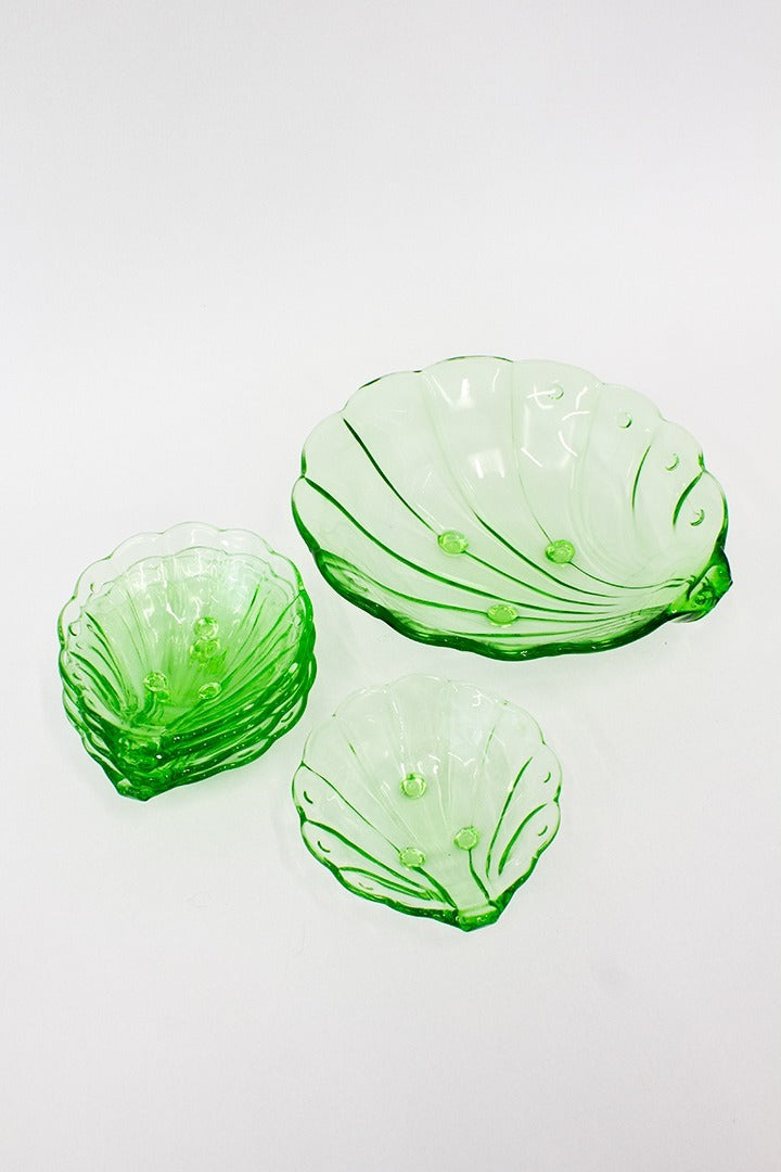 Vintage Hermanova Hut persglazen schaal met 5 bakjes