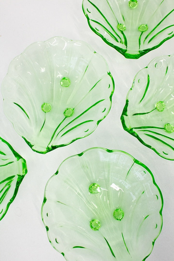 Vintage Hermanova Hut persglazen schaal met 5 bakjes