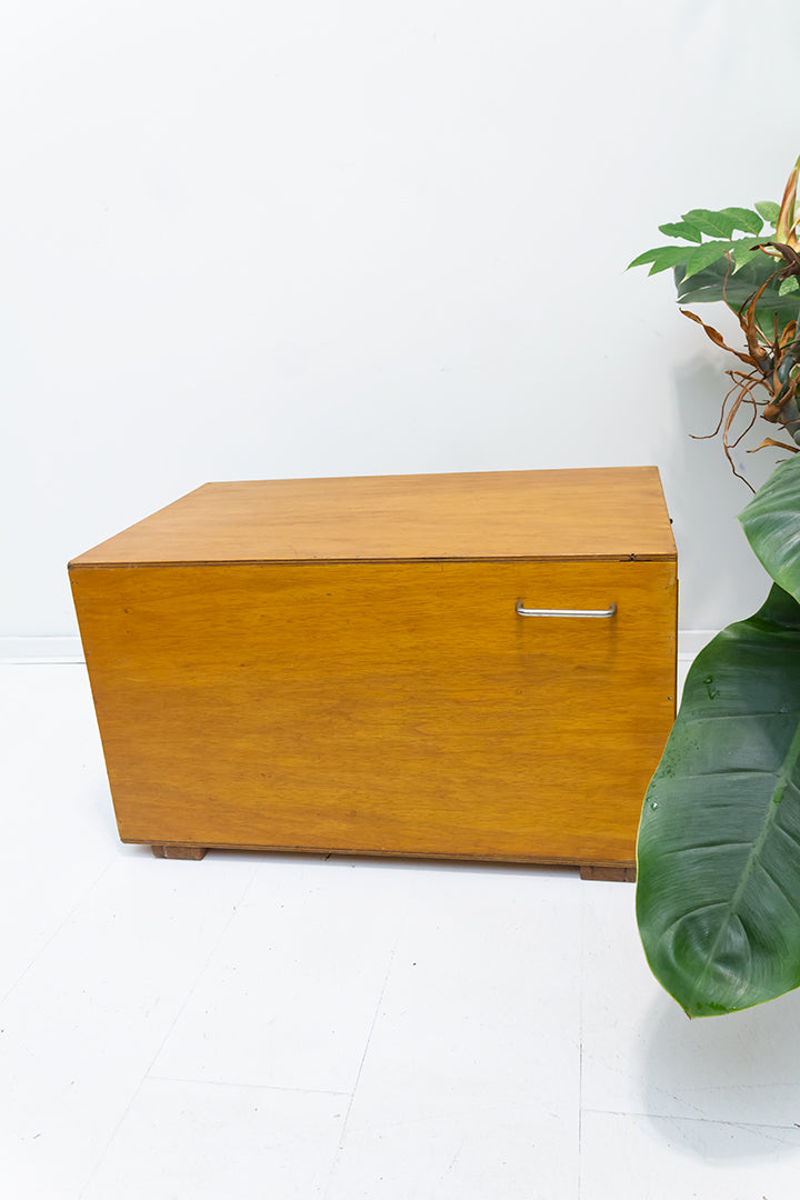Hondenbench van hout vintage met handvatten aan de zijkant