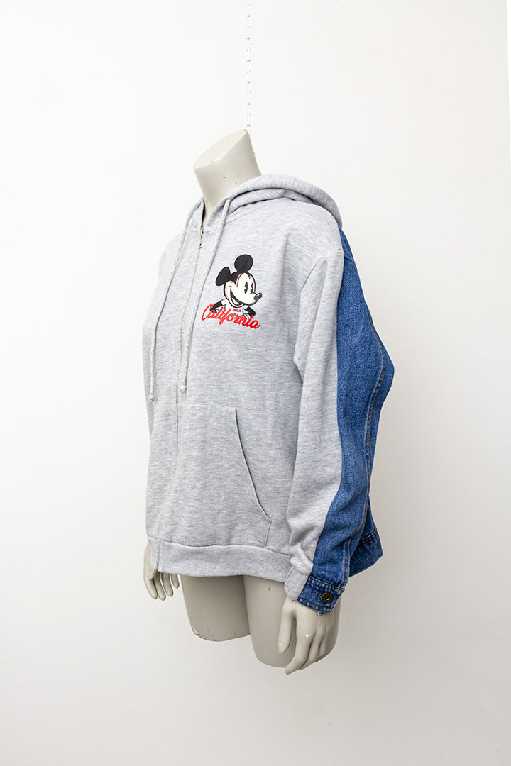 Hoodie Mickey Mouse denim en jersey California Disney