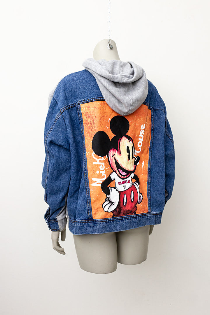 Hoodie Mickey Mouse denim en jersey California Disney