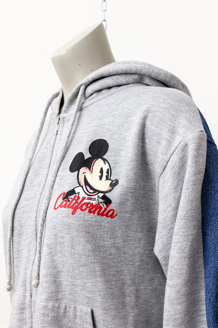 Hoodie Mickey Mouse denim en jersey California Disney