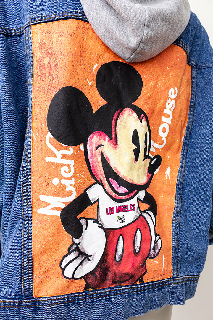Hoodie Mickey Mouse denim en jersey California Disney