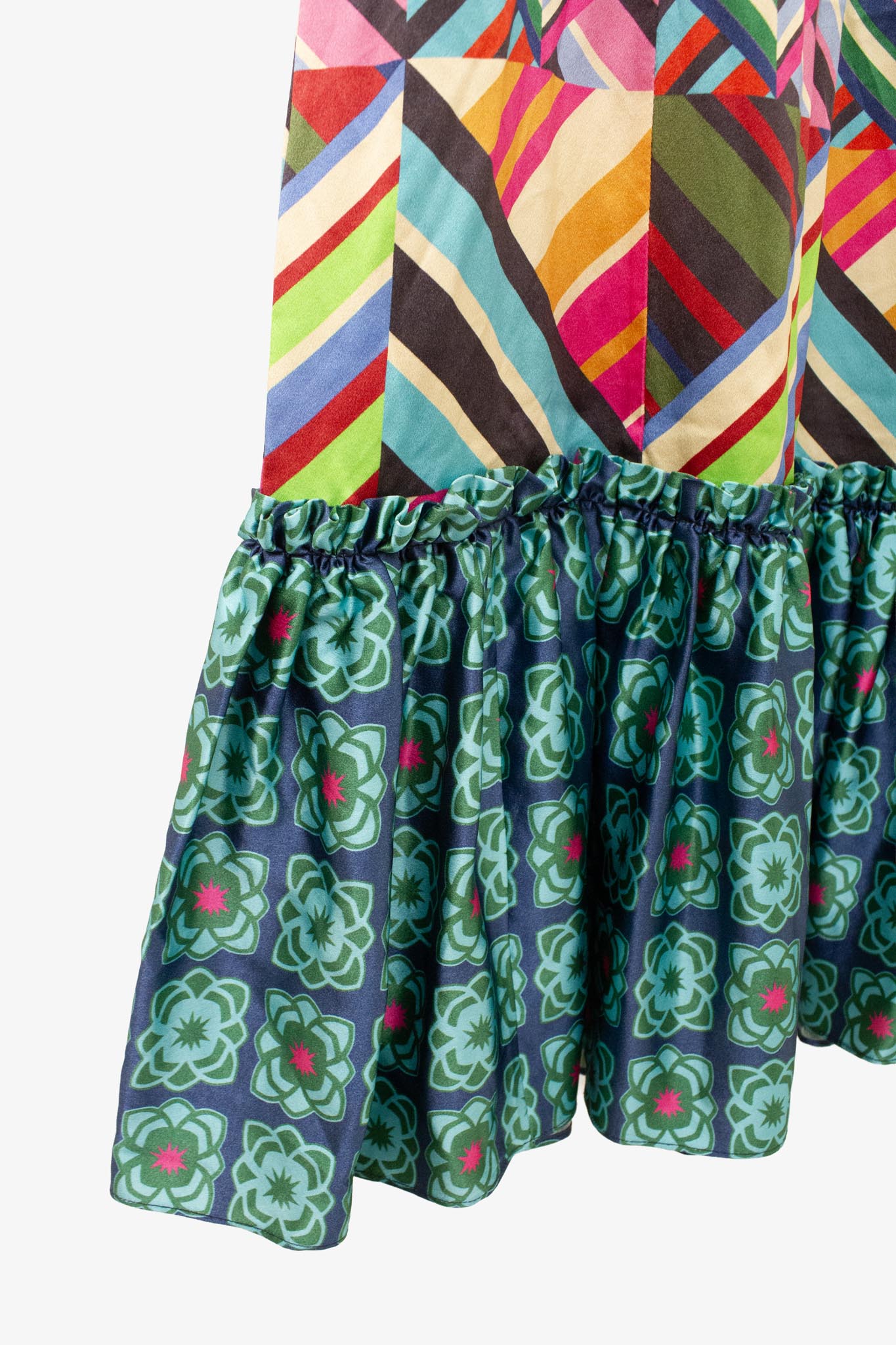 House of Holland multi-patronen faux zijde satijnen rok