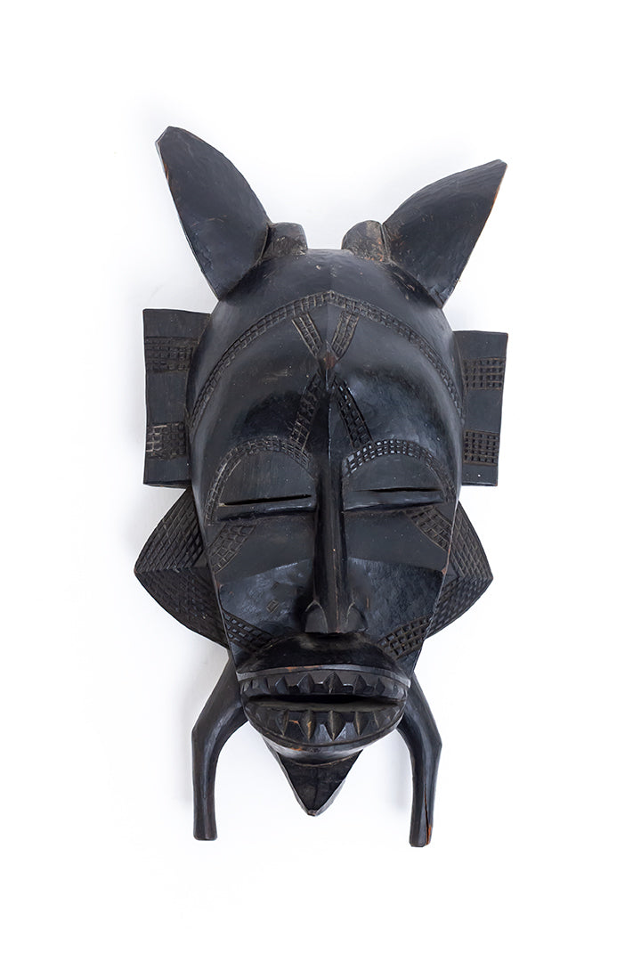 Houten masker Kpeliyee handgemaakt Senufo Poro Ivoorkust