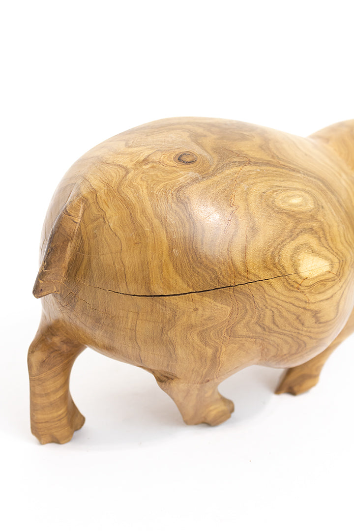Houten nijlpaard vintage beeld