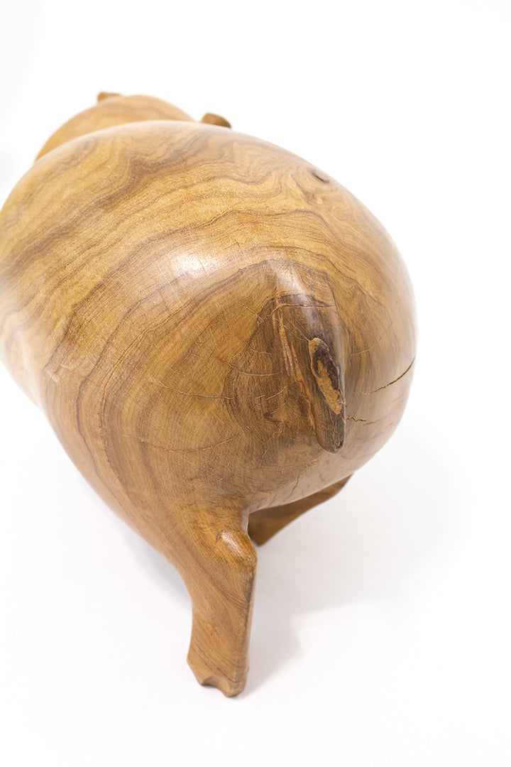 Houten nijlpaard vintage beeld