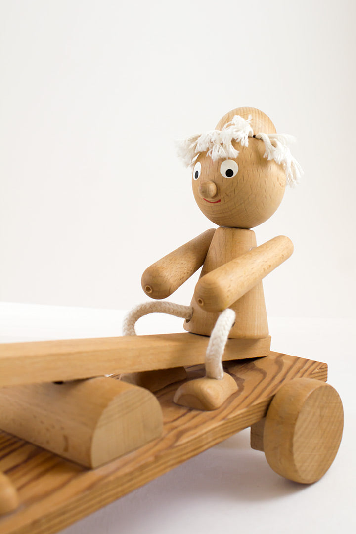 Houten trekfiguur op wielen Bill & Ben