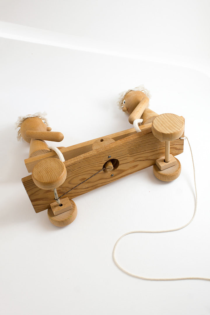 Houten trekfiguur op wielen Bill & Ben