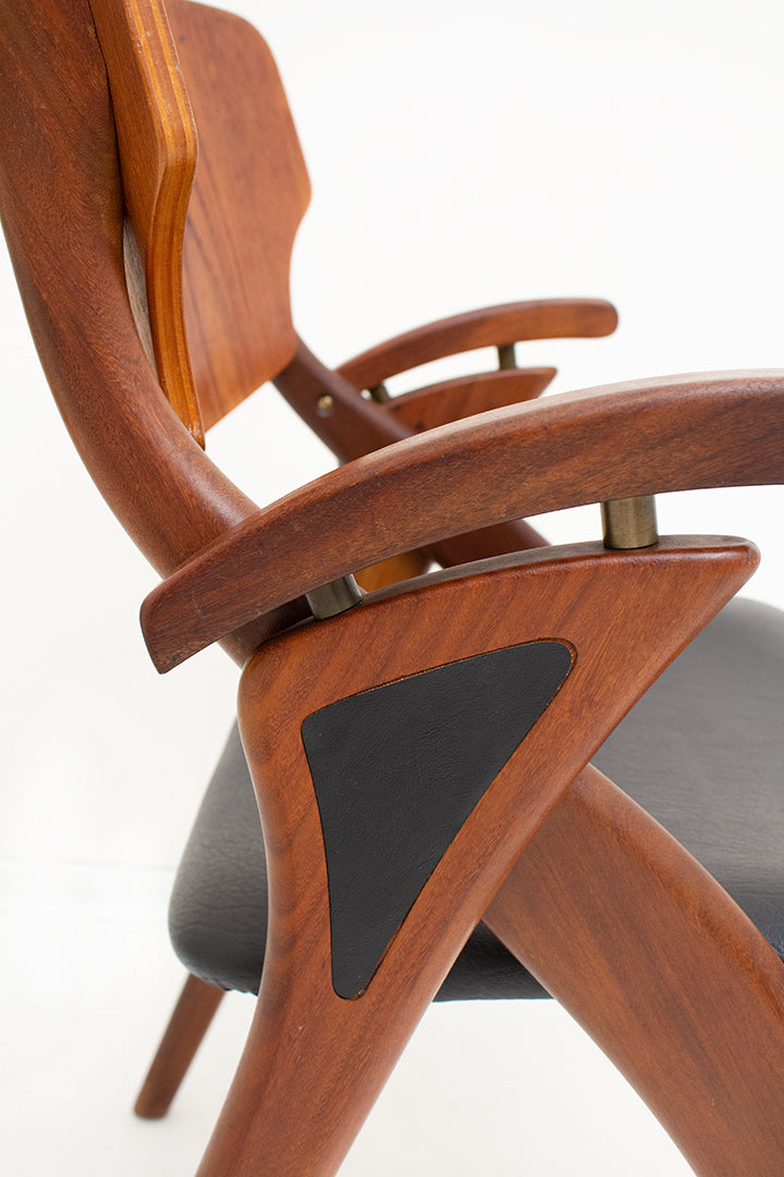 Hovmand Olsen ‘schaar’ stoel  Deens design jaren 60 palissander hout