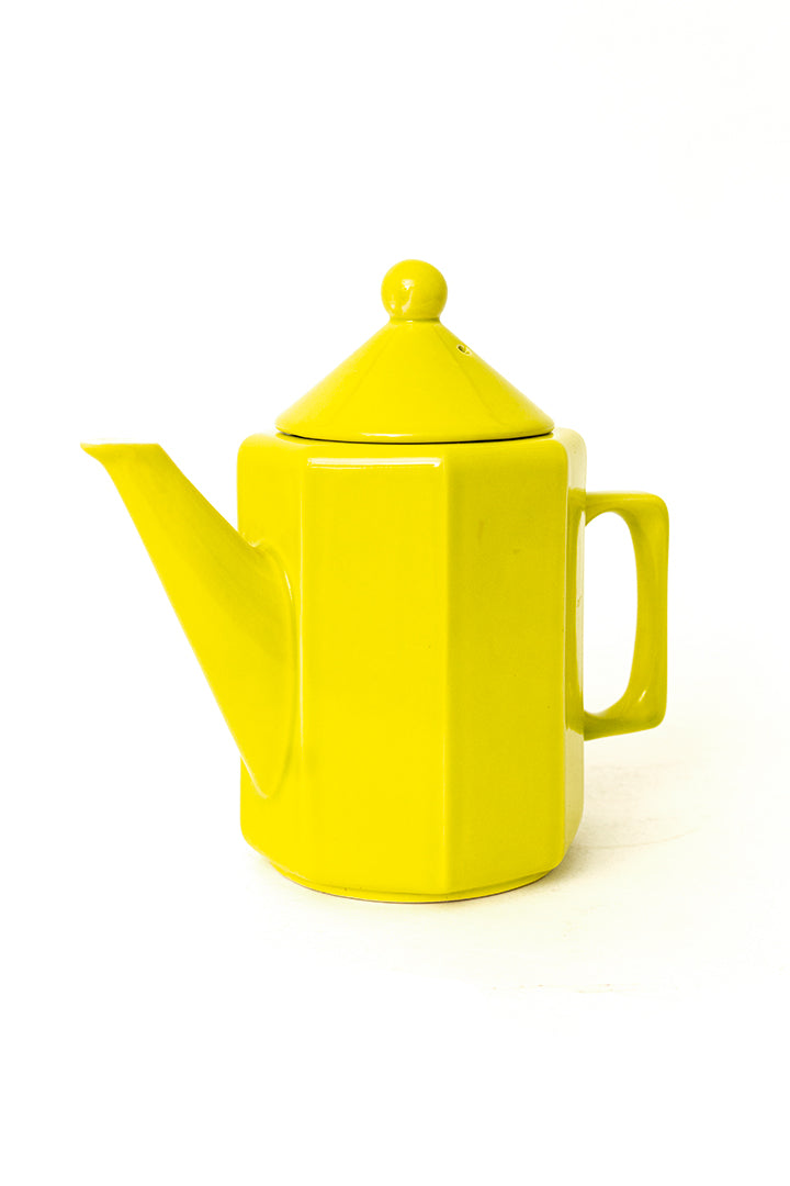 Huizen Holland vintage knalgele theepot uit de jaren 50/60