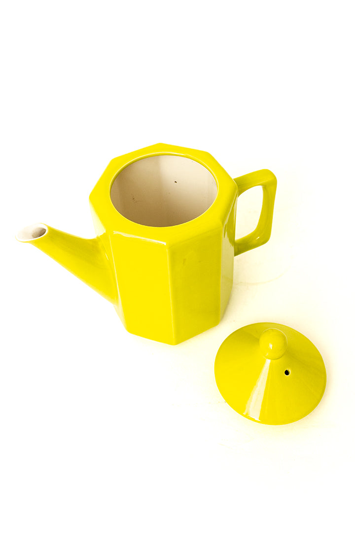 Huizen Holland vintage knalgele theepot uit de jaren 50/60