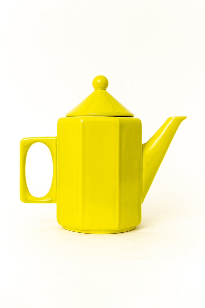 Huizen Holland vintage knalgele theepot uit de jaren 50/60