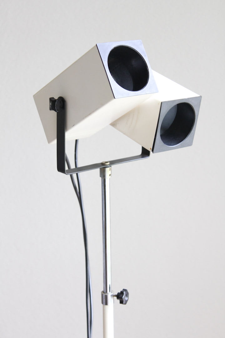 Vintage dubbele vloerlamp 'verrekijker'