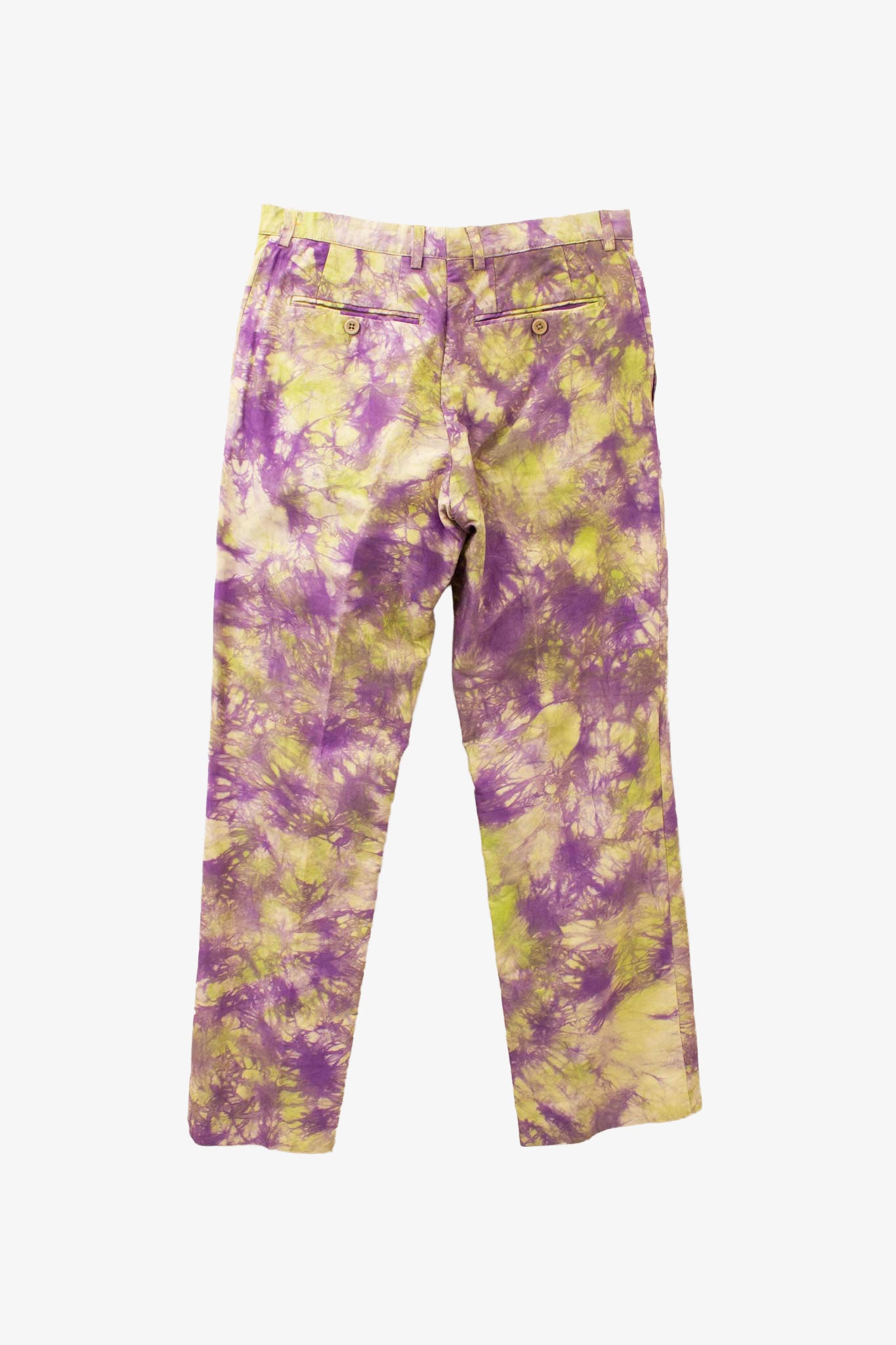 Dries van Noten SS13 Peyton katoenen broek met paars-groene tie dye print