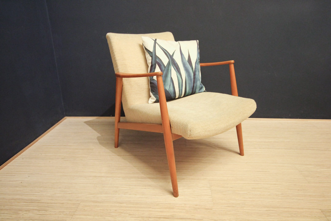 Jaren 60 / 70 vintage fauteuil creme