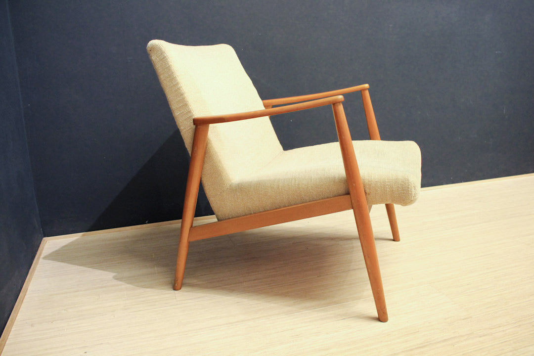 Jaren 60 / 70 vintage fauteuil creme