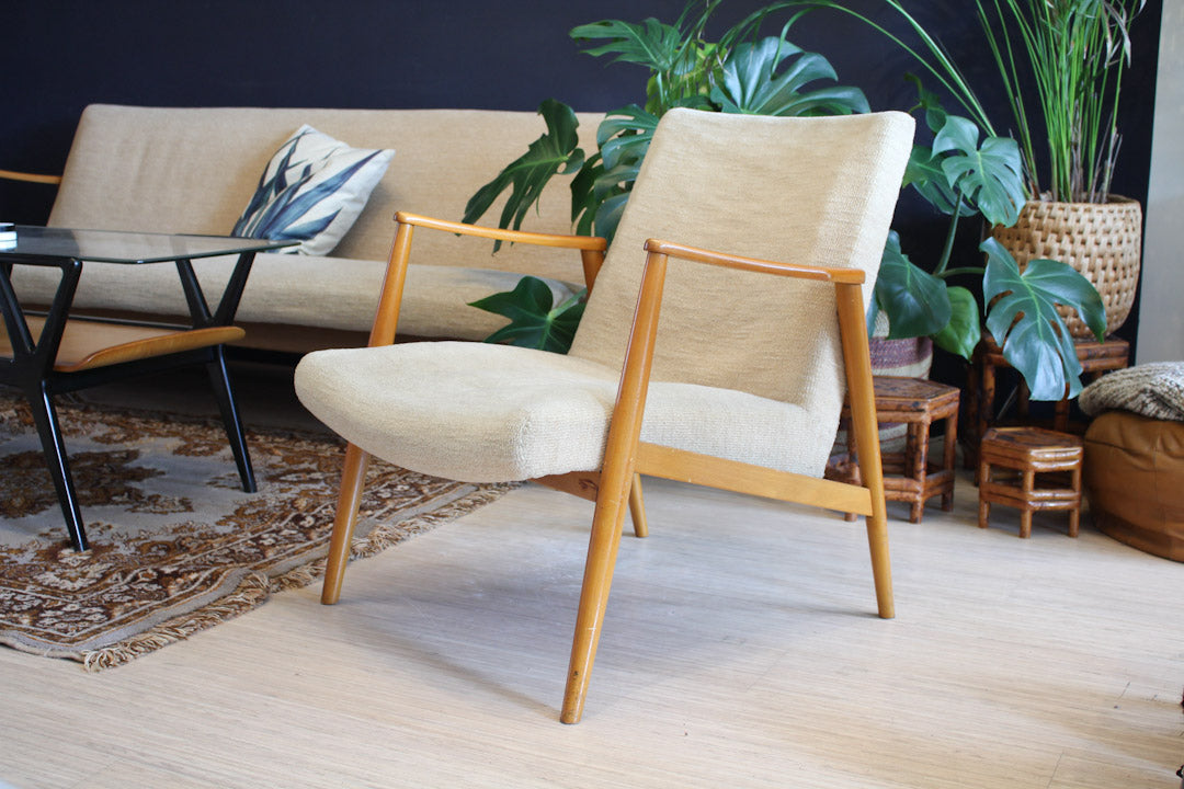 vintage fauteuil creme