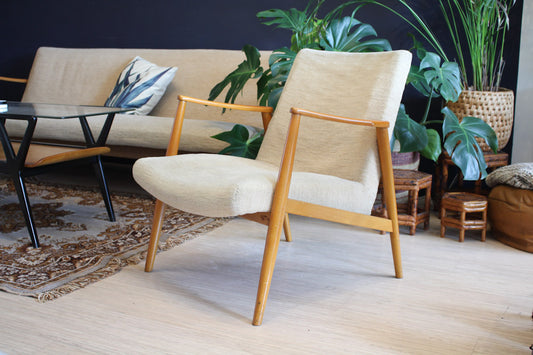 vintage fauteuil creme