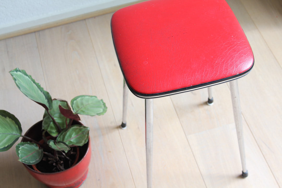 Vintage 70s kruk rood