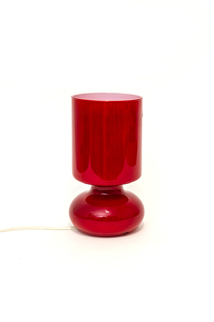Ikea Lykta tafellamp mushroom van rood glas