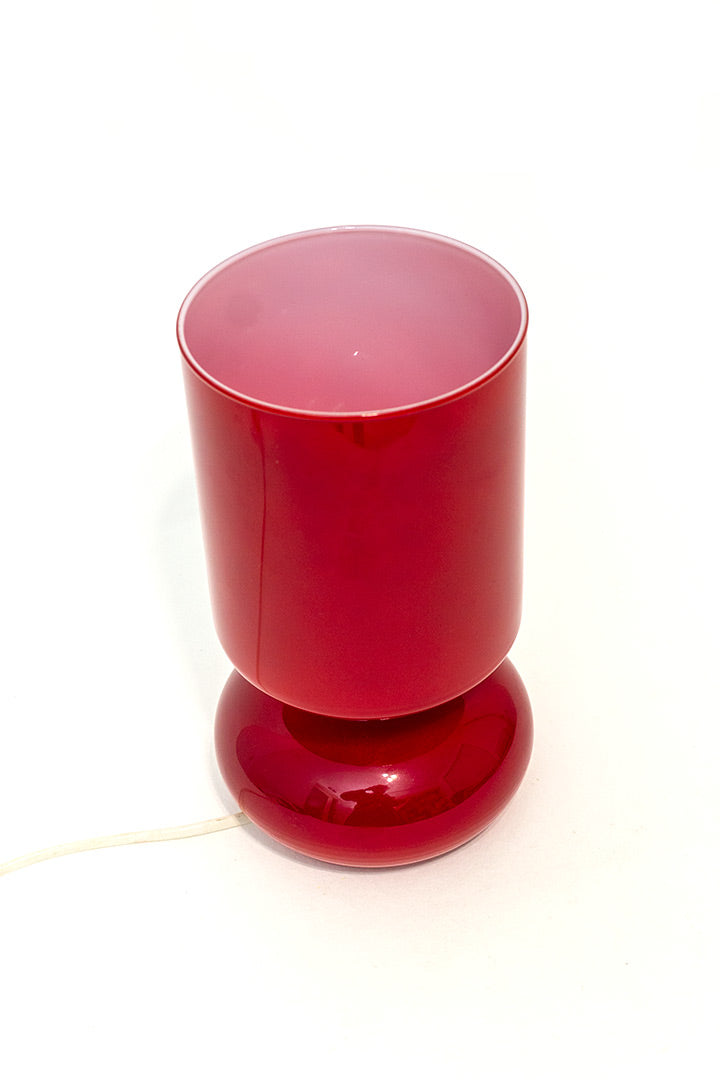 Ikea Lykta tafellamp mushroom van rood glas