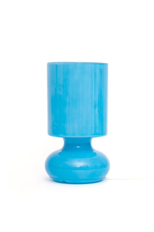 Ikea Lykta tafellamp van glas blauw