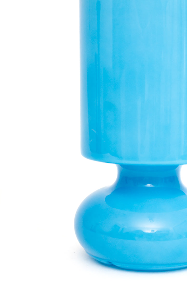 Ikea Lykta tafellamp van glas blauw