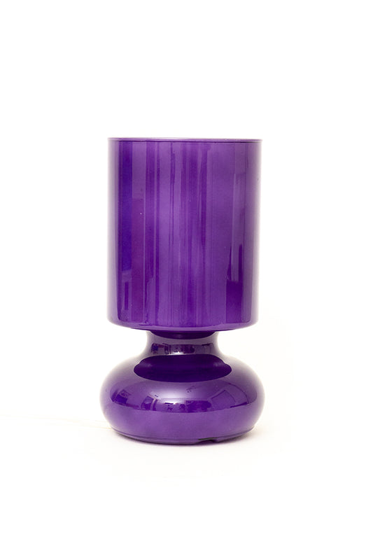 Ikea Lykta vintage mushroom lamp van paars glas