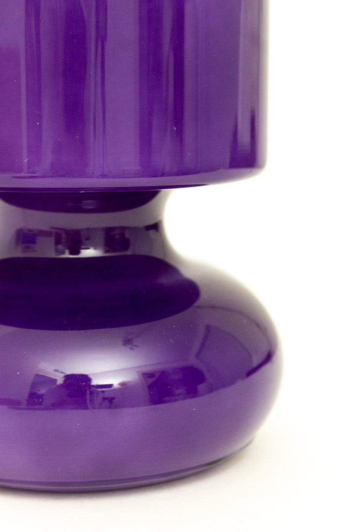 Ikea Lykta vintage mushroom lamp van paars glas