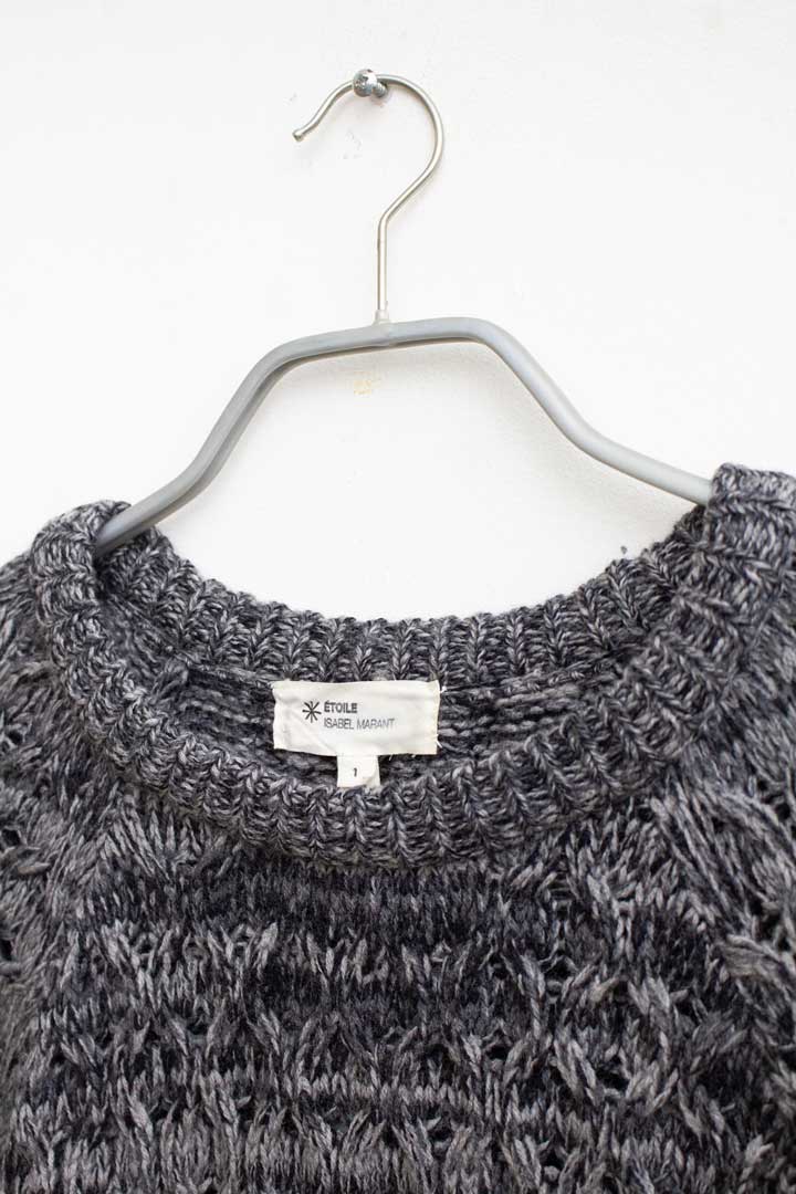 Isabel Marant Etoile grijze merino wollen gebreide trui 